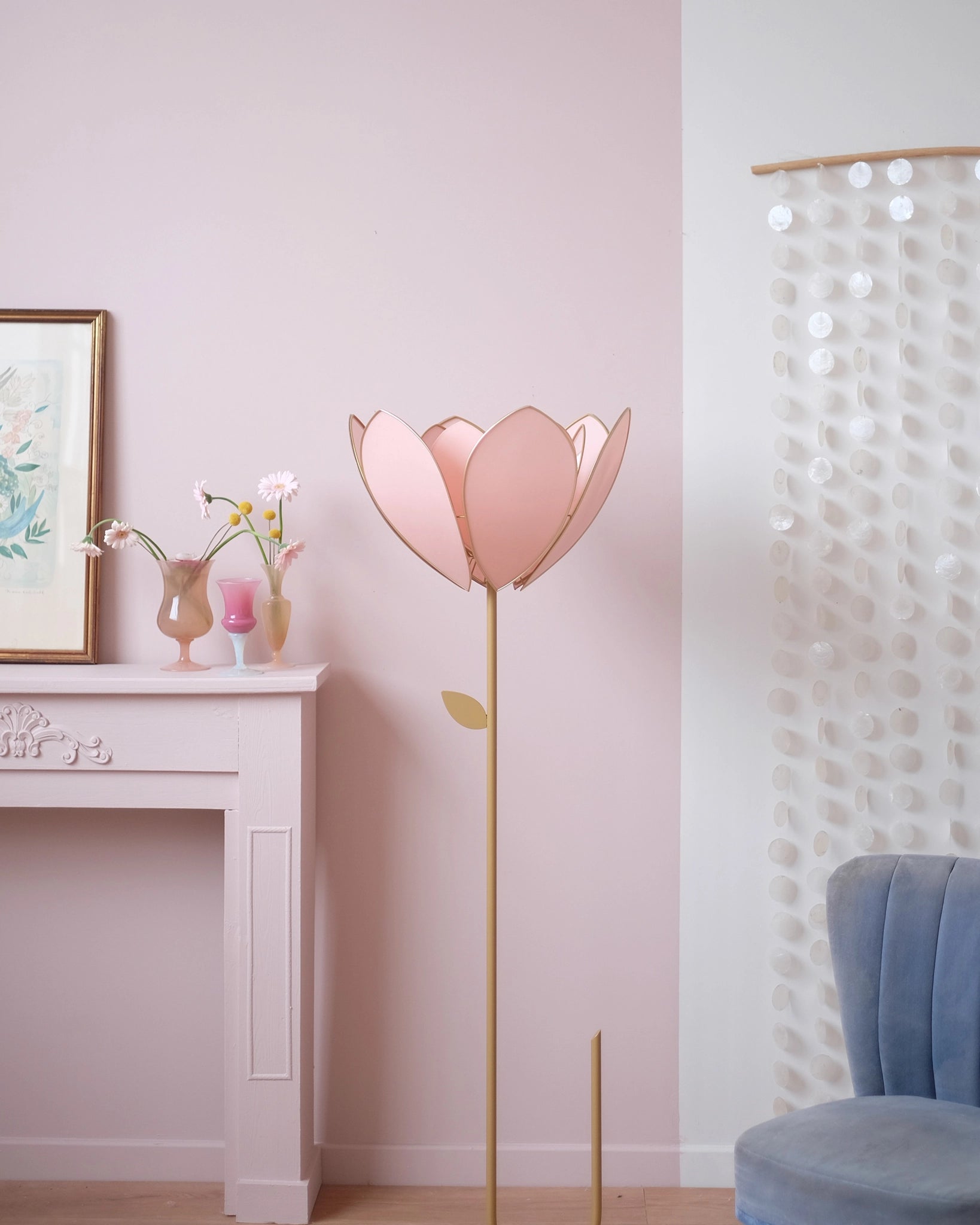 Abat-jour Fleur pour lampadaire - Double Blush