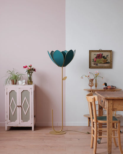 Abat-jour Fleur pour lampadaire - Double Vert jungle