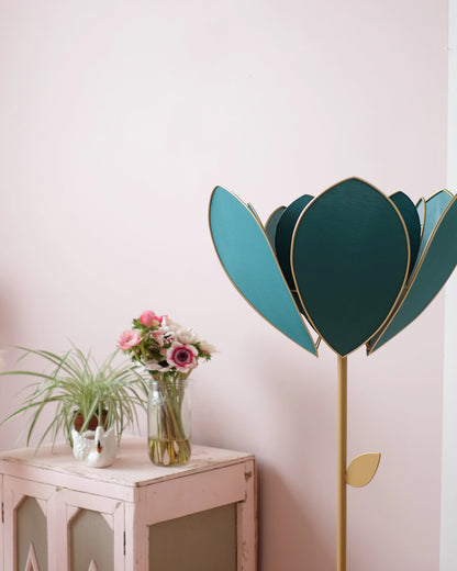 Abat-jour Fleur pour lampadaire - Double Vert jungle