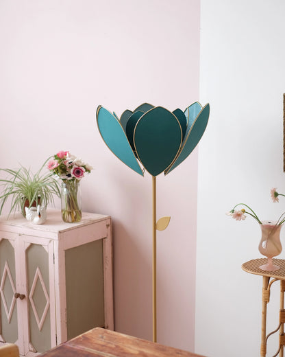 Abat-jour Fleur pour lampadaire - Double Vert jungle