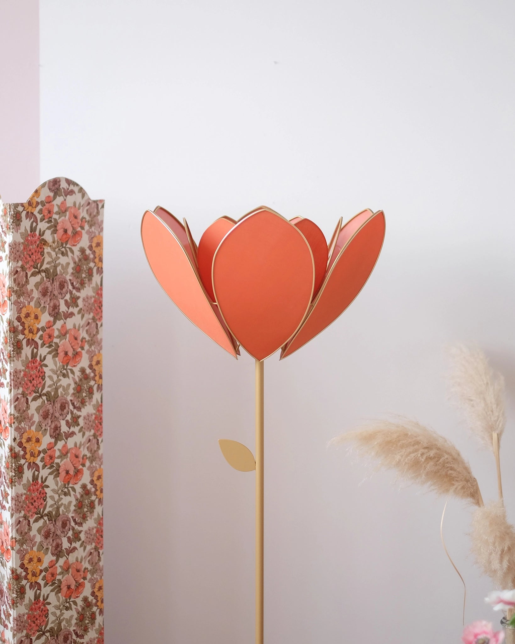 Abat-jour Fleur pour lampadaire - Double Ocre