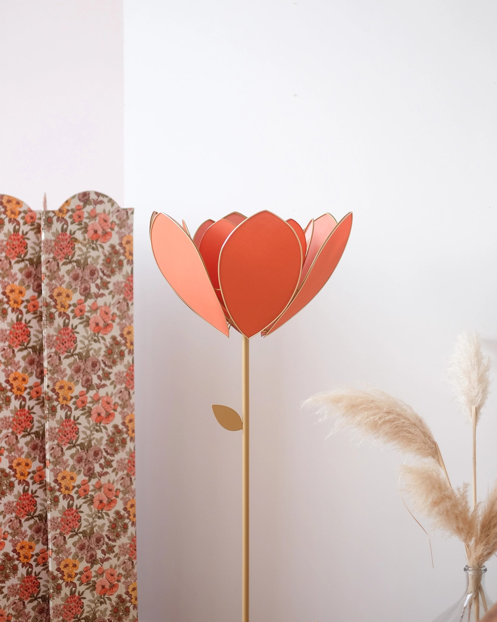 Abat-jour Fleur pour lampadaire - Double Ocre