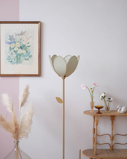 Pied de lampadaire et abat-jour fleur simple - Eucalyptus