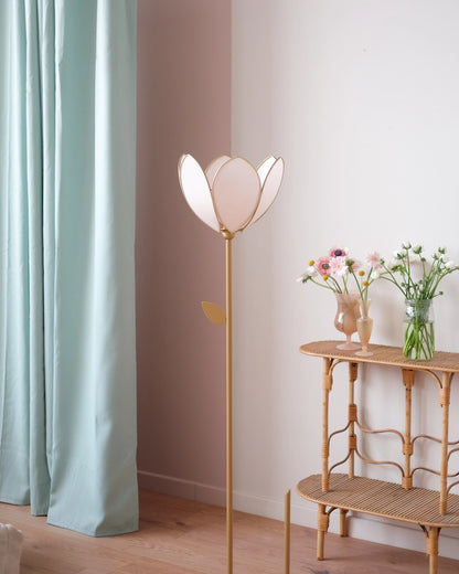 Abat-jour Fleur pour lampadaire - Simple Rose nude