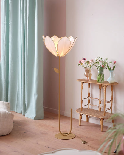 Abat-jour Fleur pour lampadaire - Double Rose nude