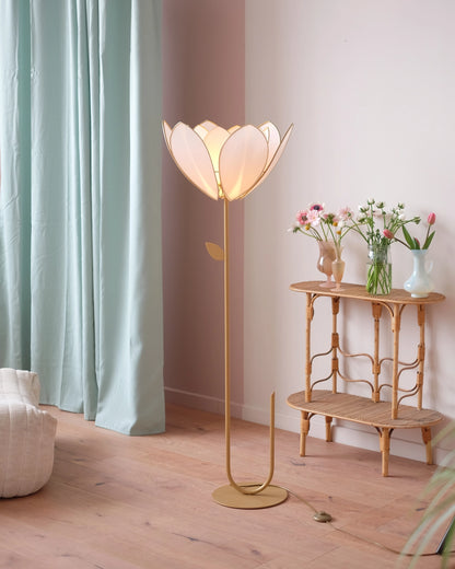 Abat-jour Fleur pour lampadaire - Double Rose nude