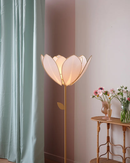 Abat-jour Fleur pour lampadaire - Double Rose nude