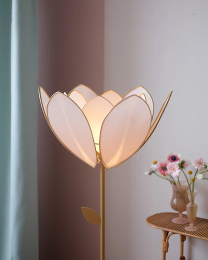 Abat-jour Fleur pour lampadaire - Double Rose nude