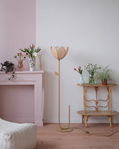 Abat-jour Fleur pour lampadaire - Simple Cannage