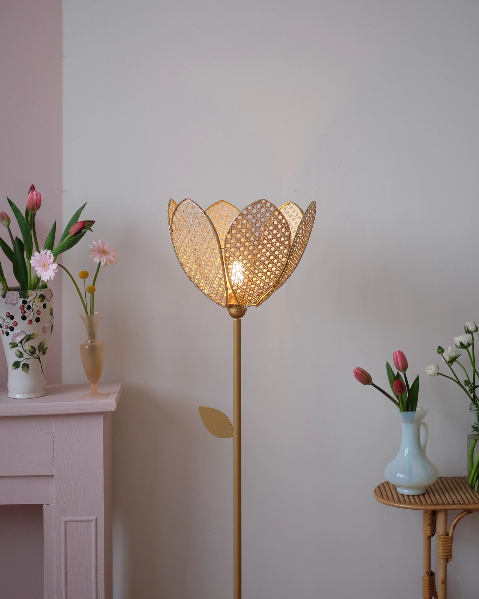 Abat-jour Fleur pour lampadaire - Simple Cannage