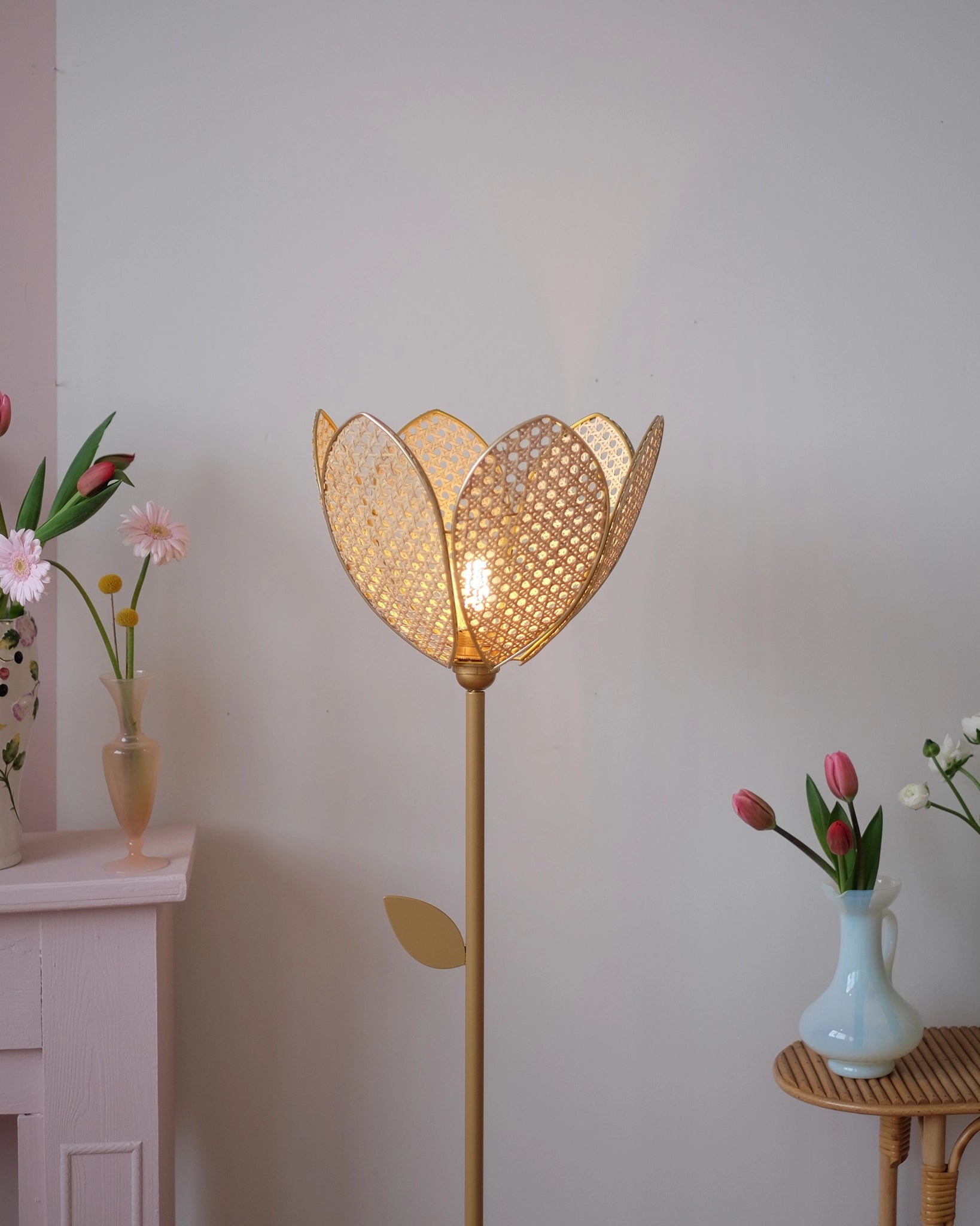 Abat-jour Fleur pour lampadaire - Simple Cannage