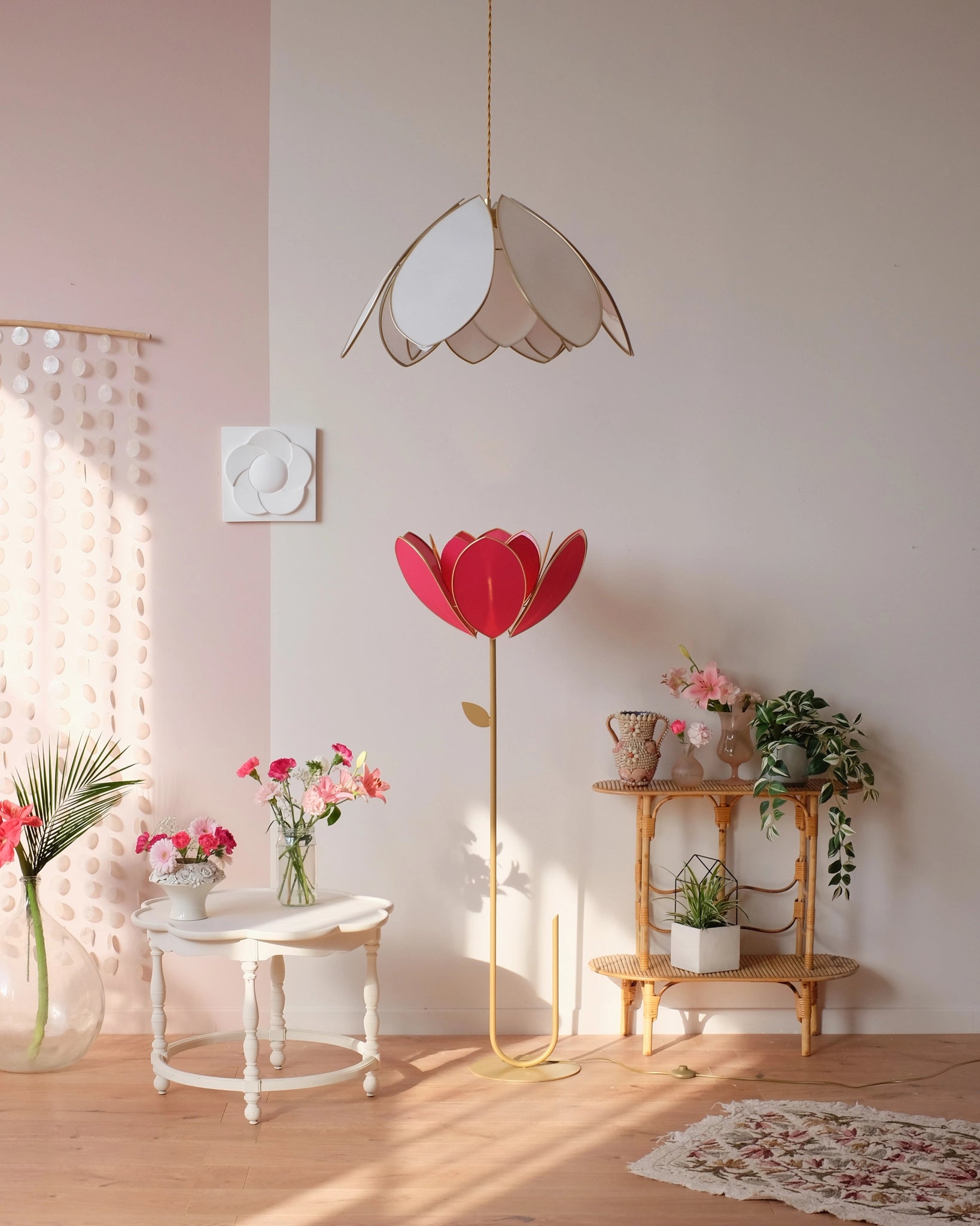 Abat-jour Fleur pour lampadaire - Double Rose des bois