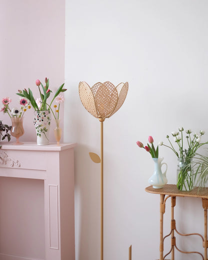 Abat-jour Fleur pour lampadaire - Simple Cannage