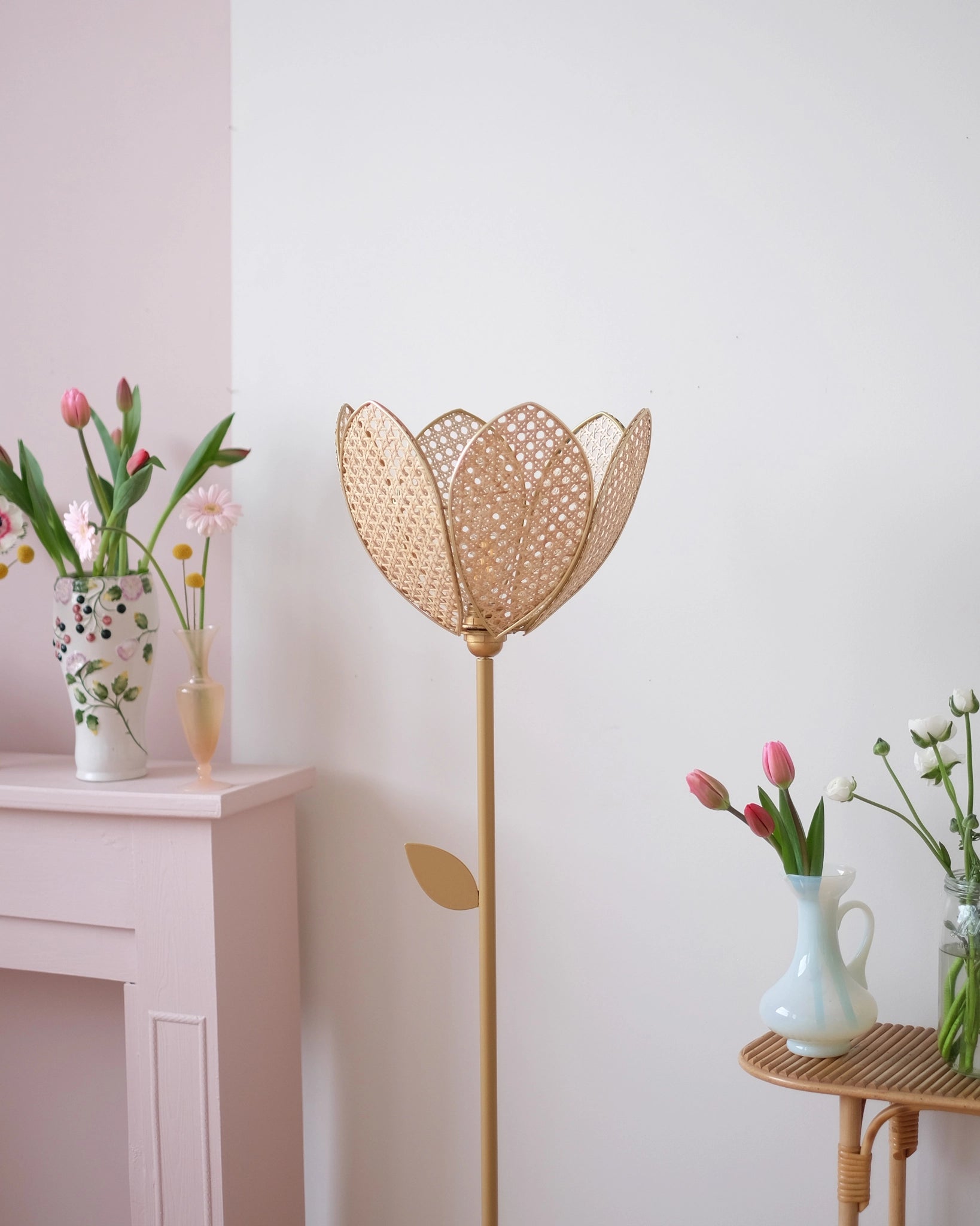 Abat-jour Fleur pour lampadaire - Simple Cannage