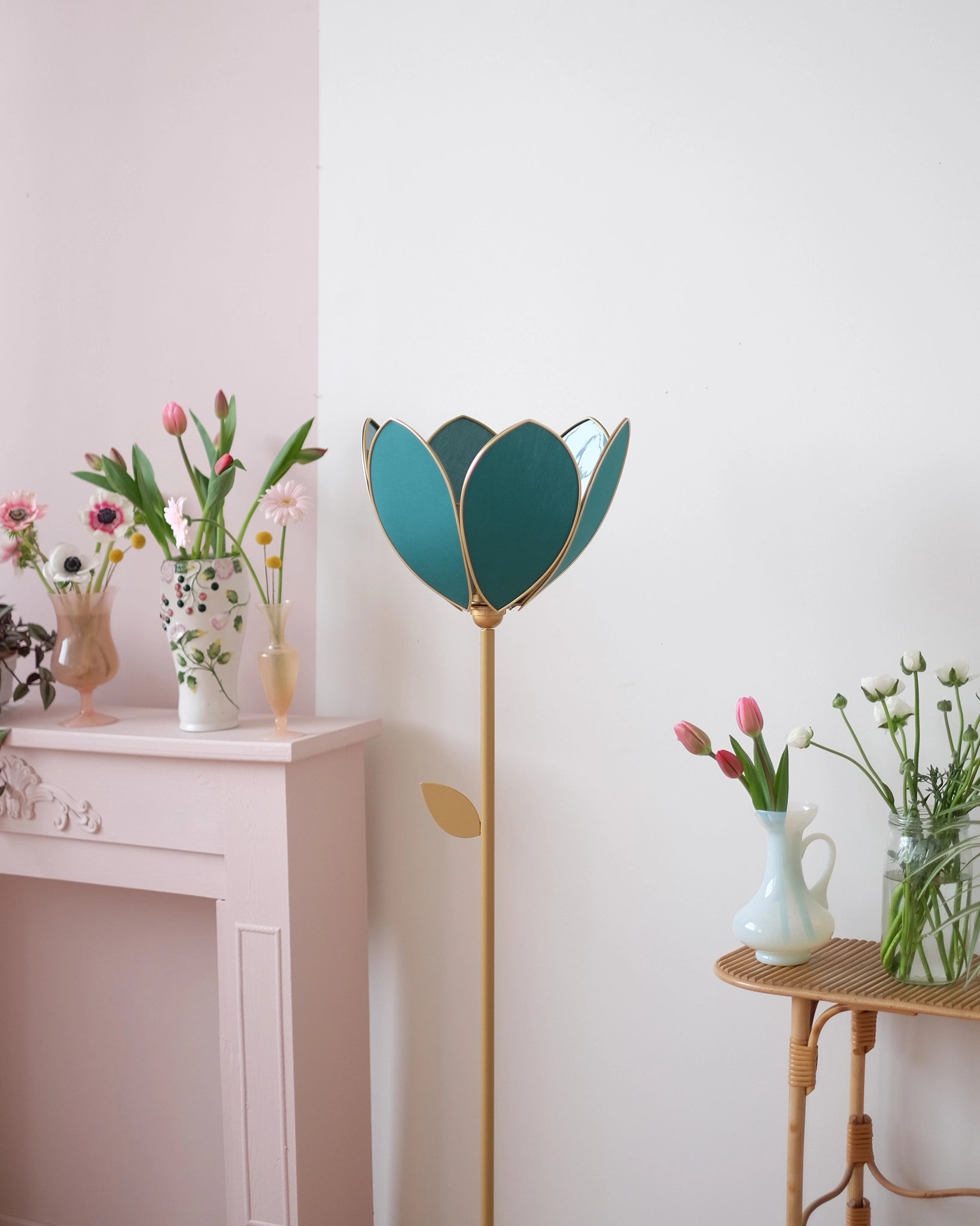 Abat-jour Fleur pour lampadaire - Simple Vert Jungle