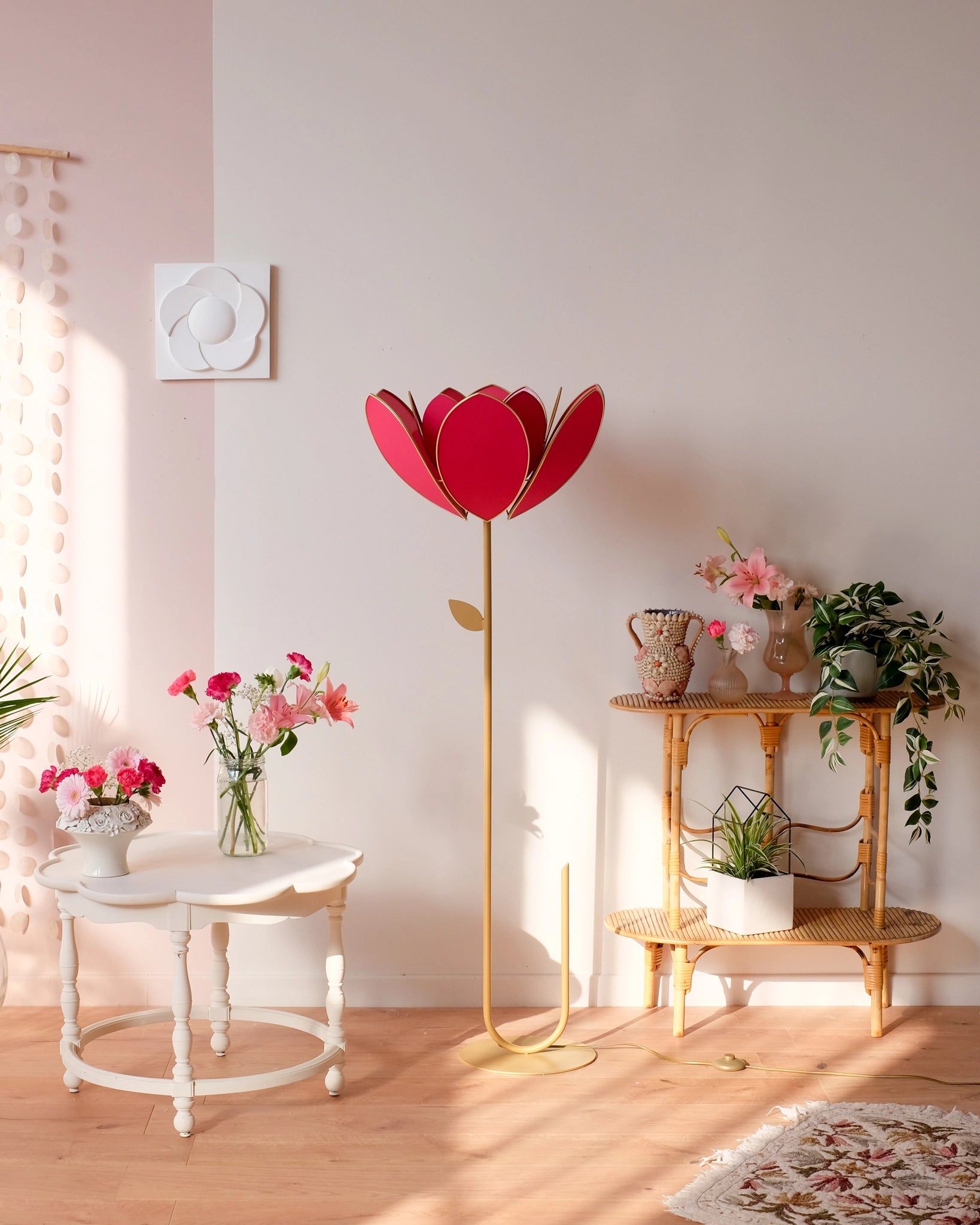 Abat-jour Fleur pour lampadaire - Double Rose des bois