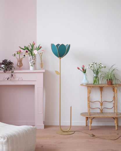 Abat-jour Fleur pour lampadaire - Simple Vert Jungle