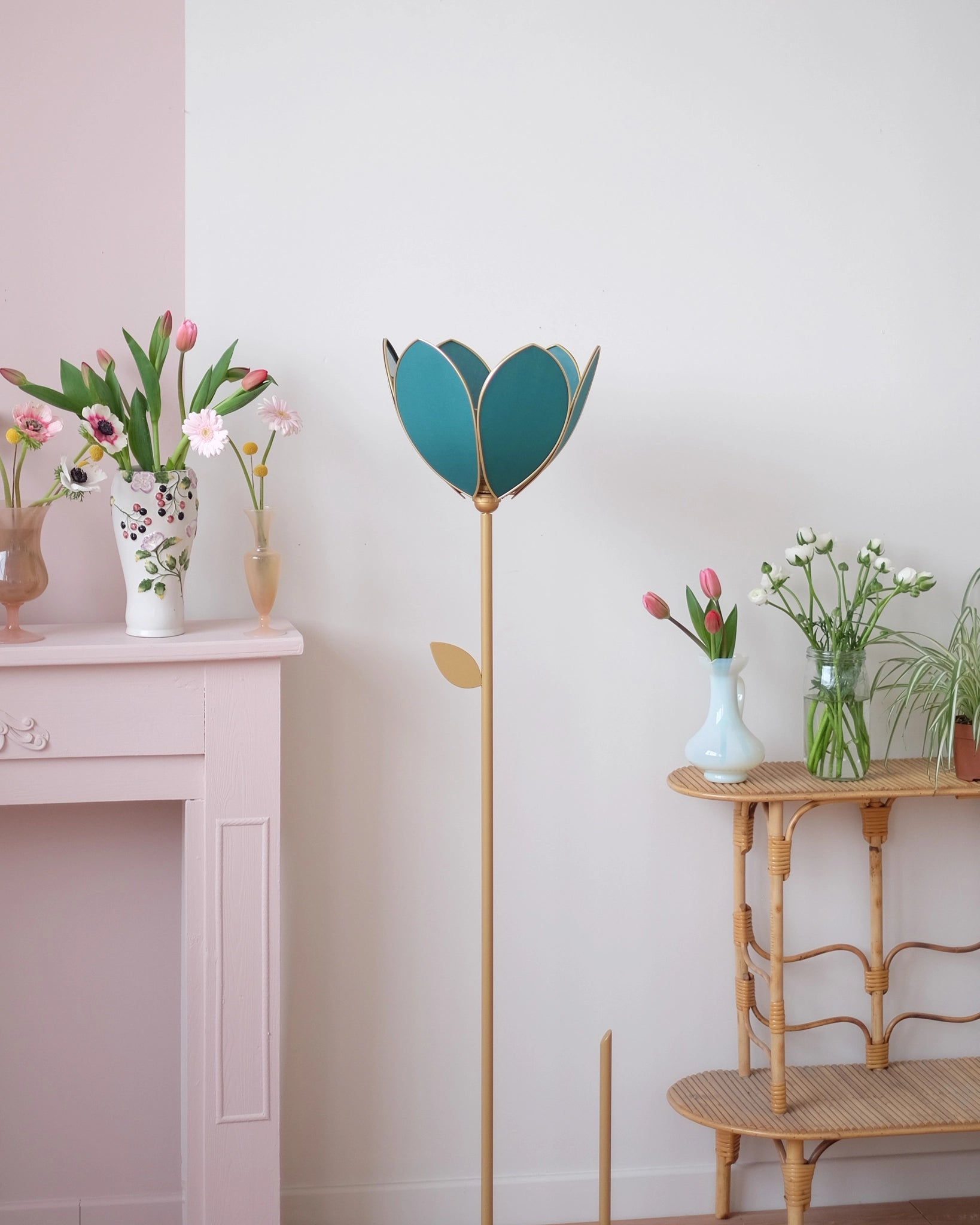 Abat-jour Fleur pour lampadaire - Simple Vert Jungle