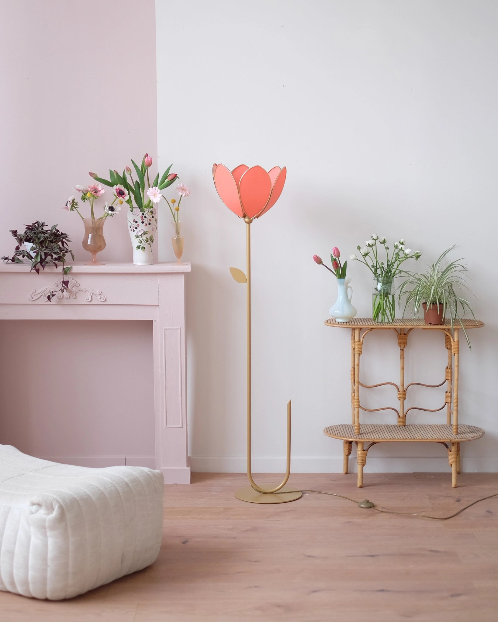 Abat-jour Fleur pour lampadaire - Simple Pamplemousse