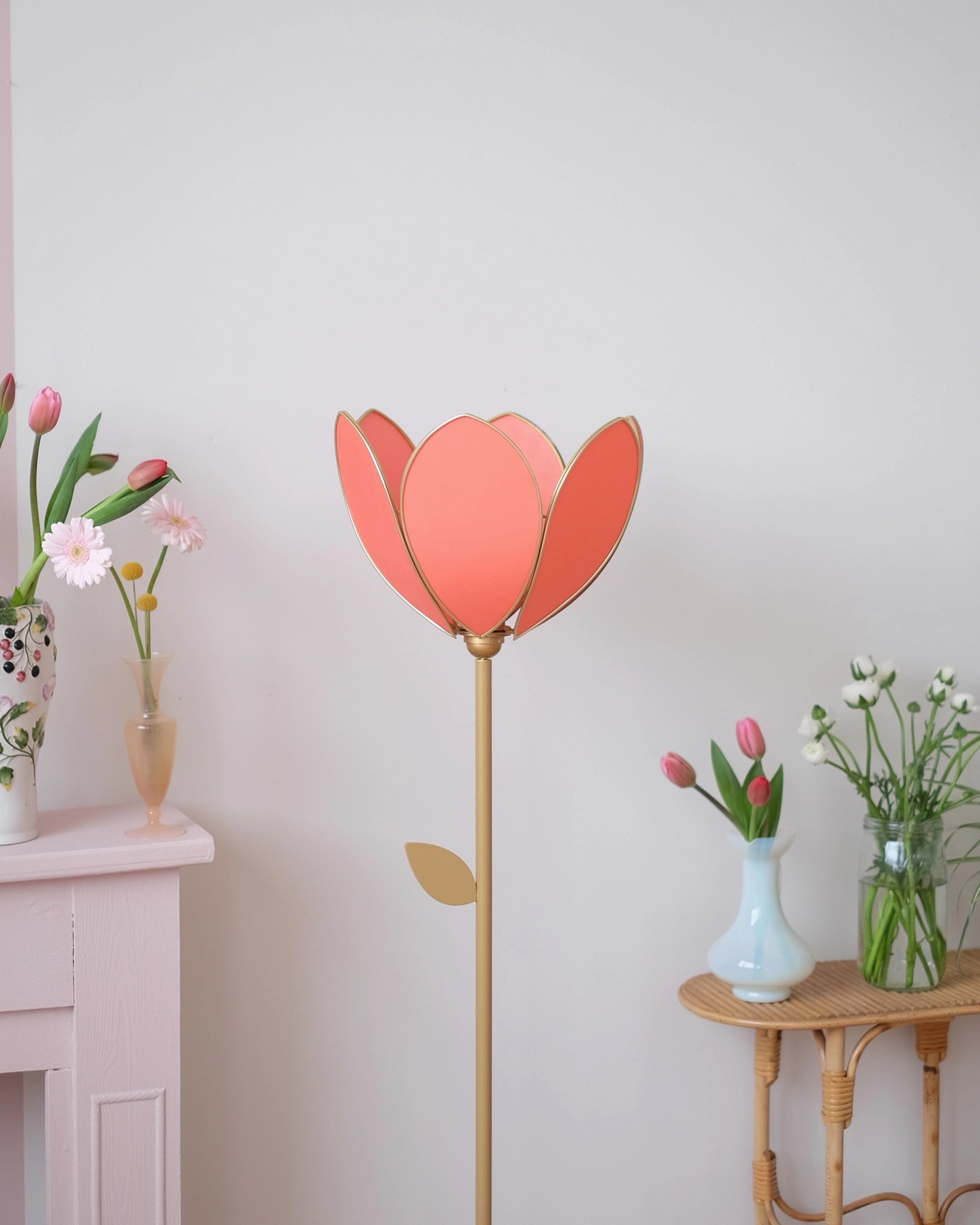 Abat-jour Fleur pour lampadaire - Simple Pamplemousse