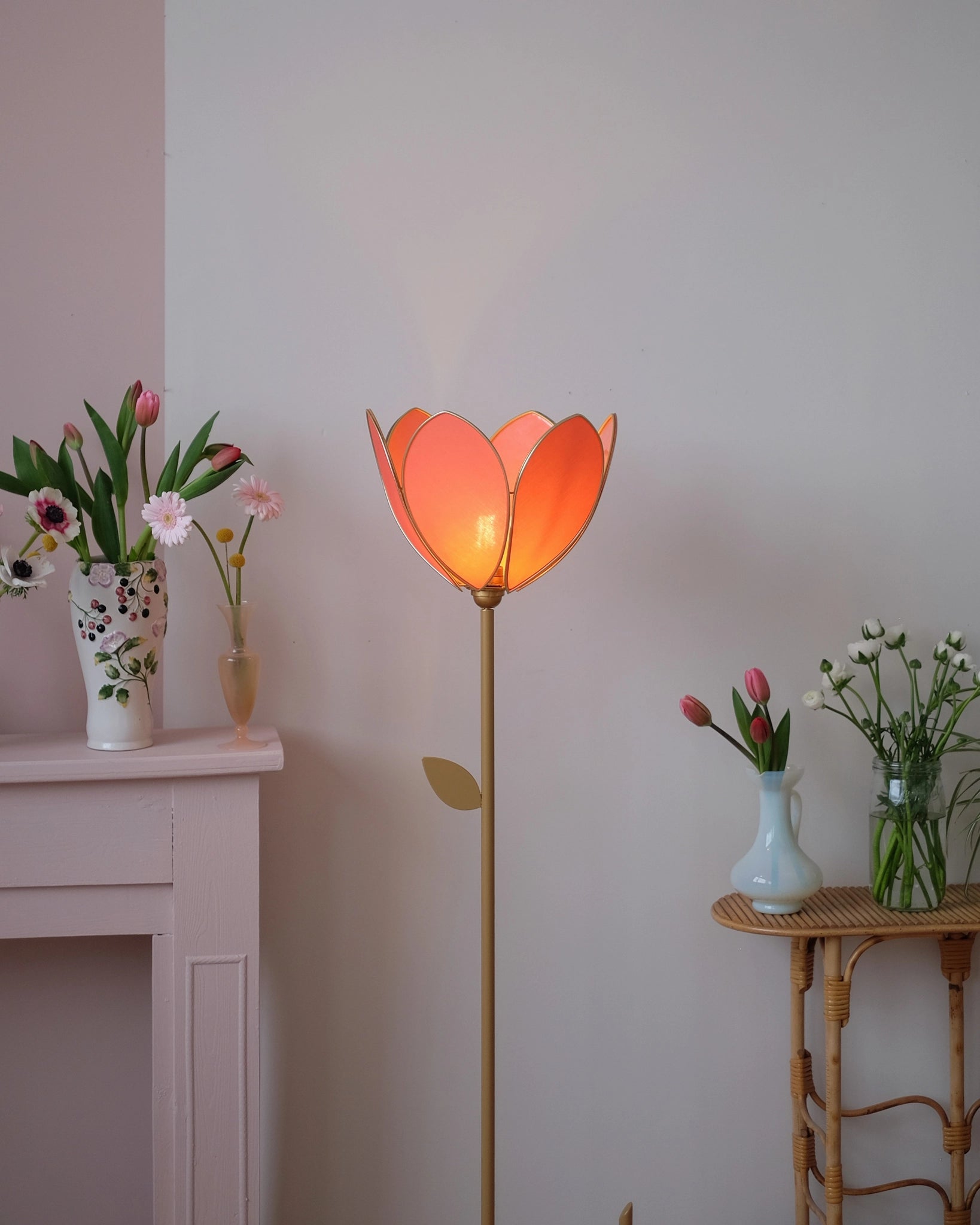 Abat-jour Fleur pour lampadaire - Simple Pamplemousse