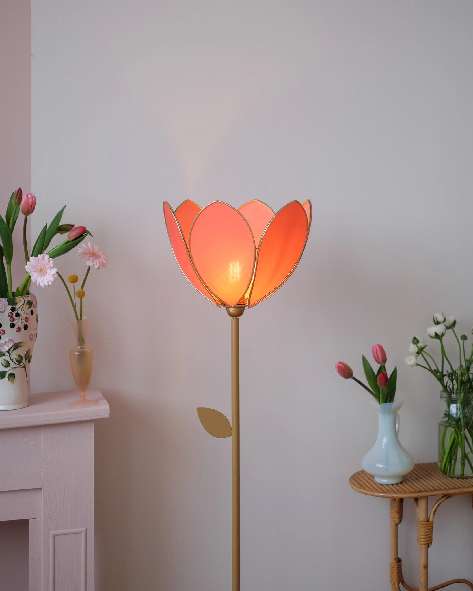 Abat-jour Fleur pour lampadaire - Simple Pamplemousse