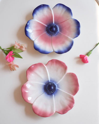 2 grandes coupes Poppy - Cobalt & Rose