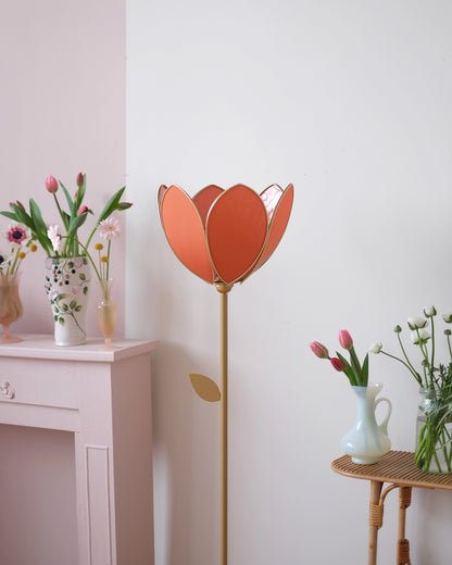 Abat-jour Fleur pour lampadaire - Simple Ocre