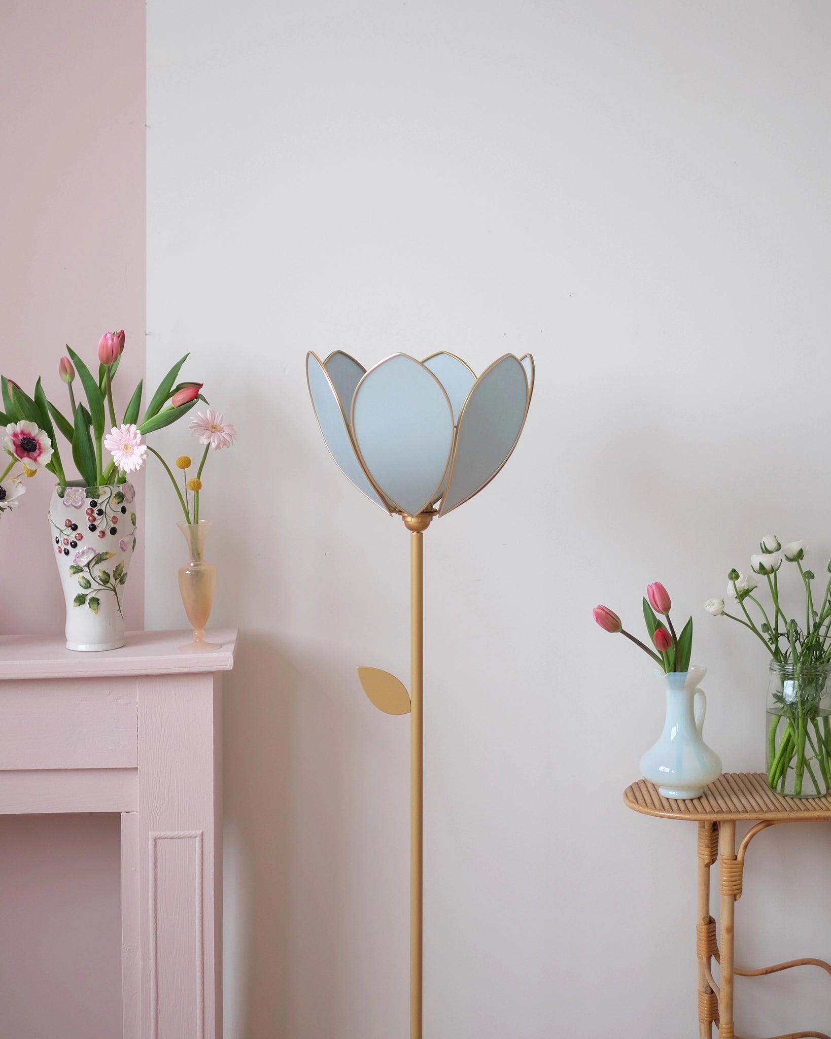 Abat-jour Fleur pour lampadaire - Simple Sauge