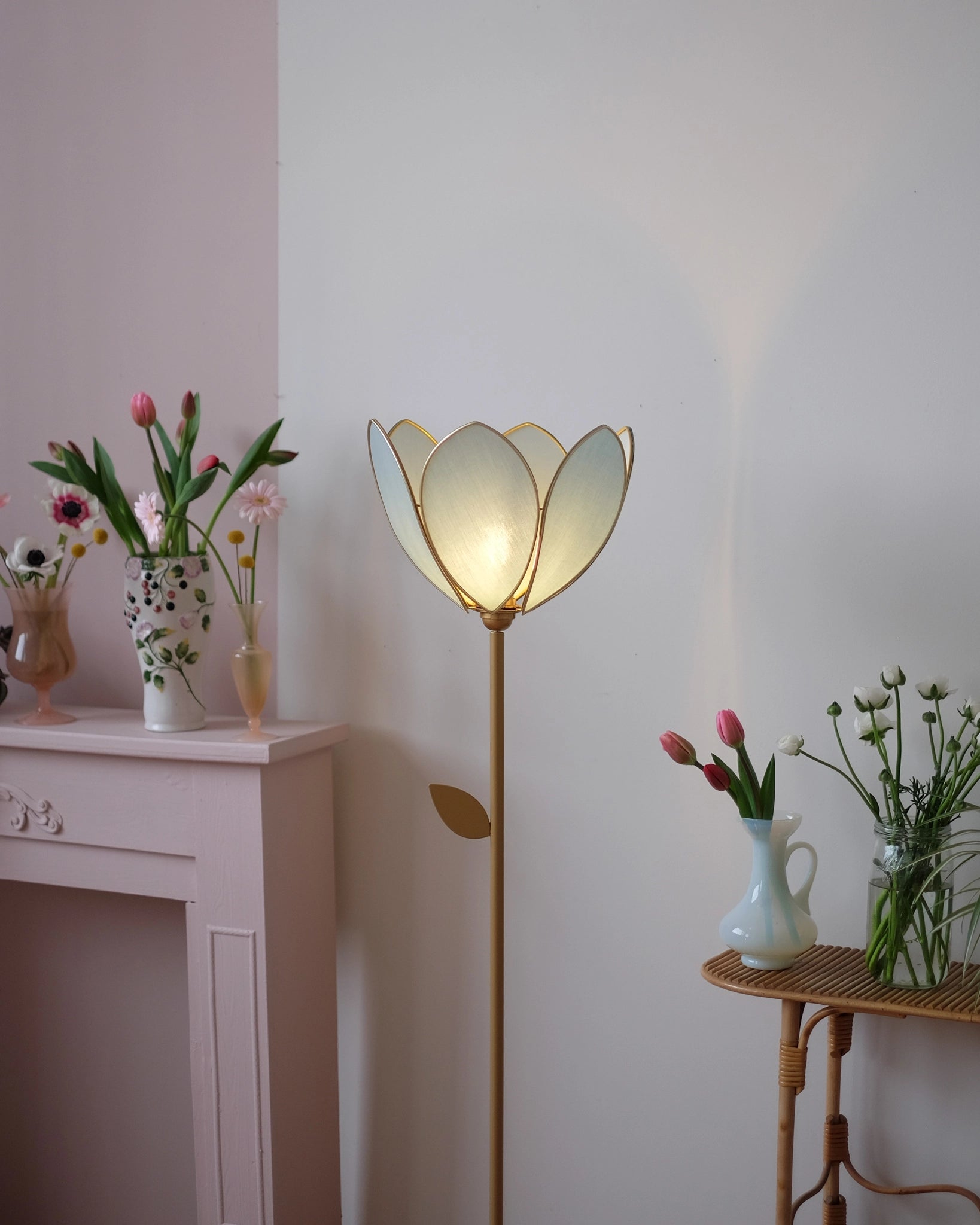 Abat-jour Fleur pour lampadaire - Simple Sauge