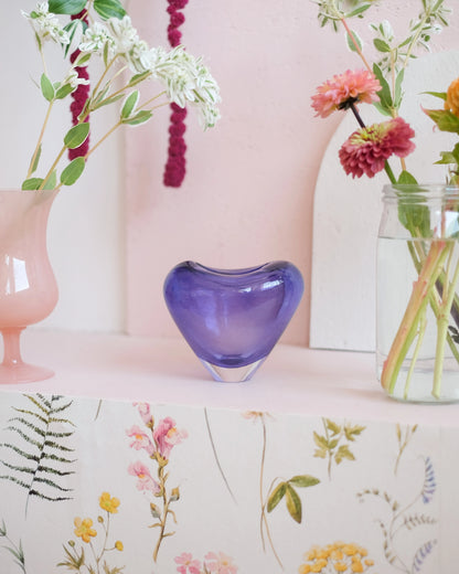 Vase coeur en verre danois