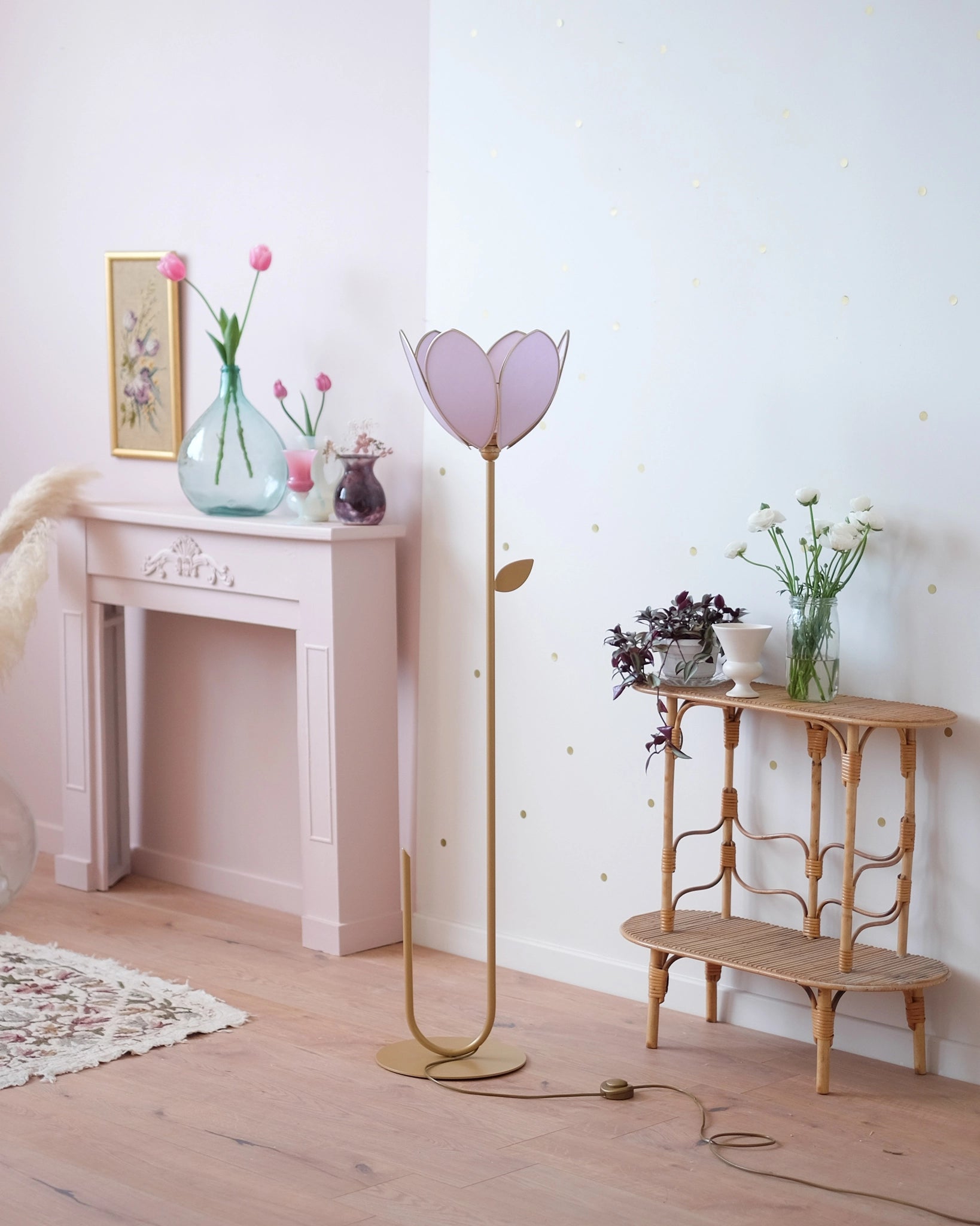 Abat-jour Fleur pour lampadaire - Simple Lilas