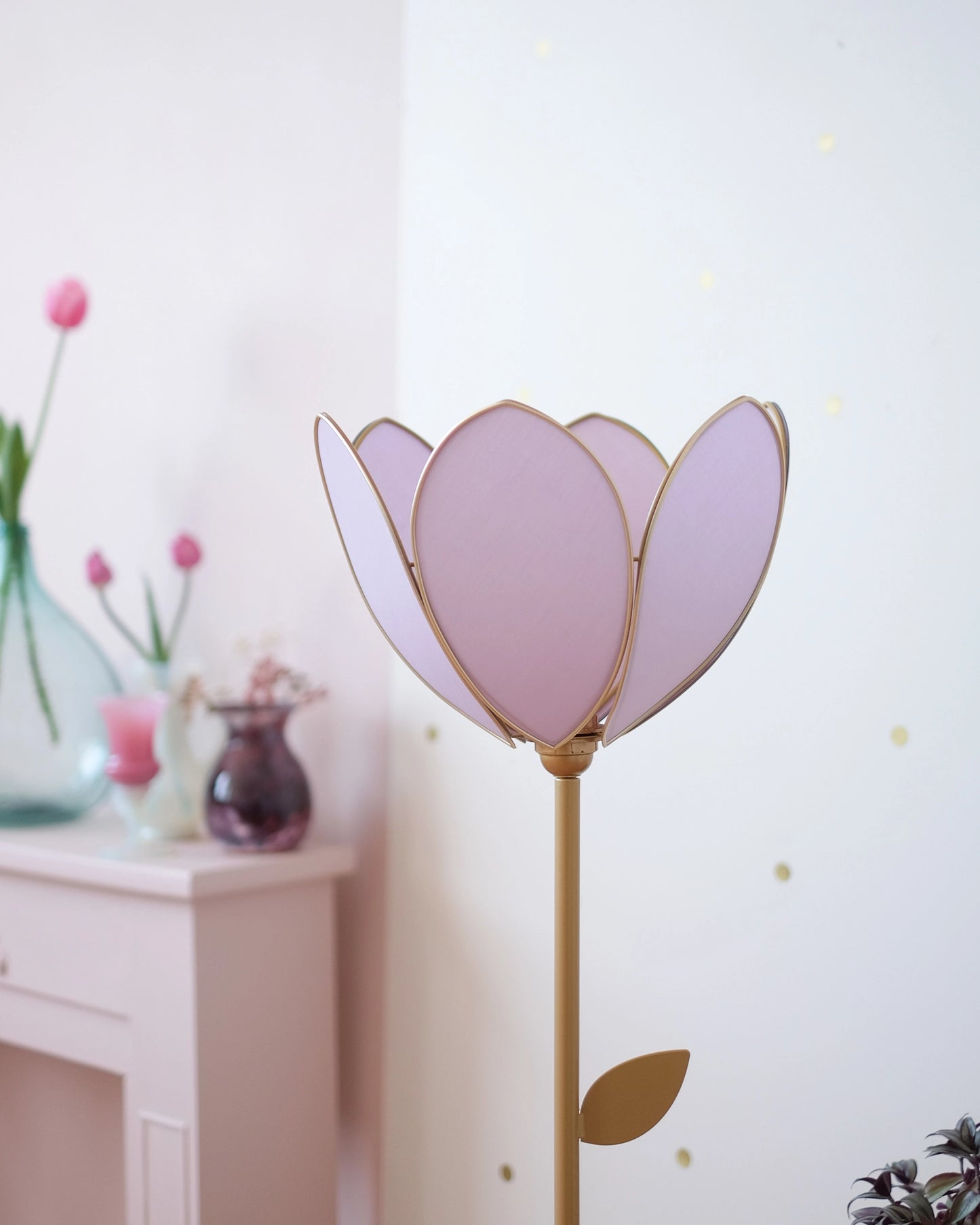 Abat-jour Fleur pour lampadaire - Simple Lilas