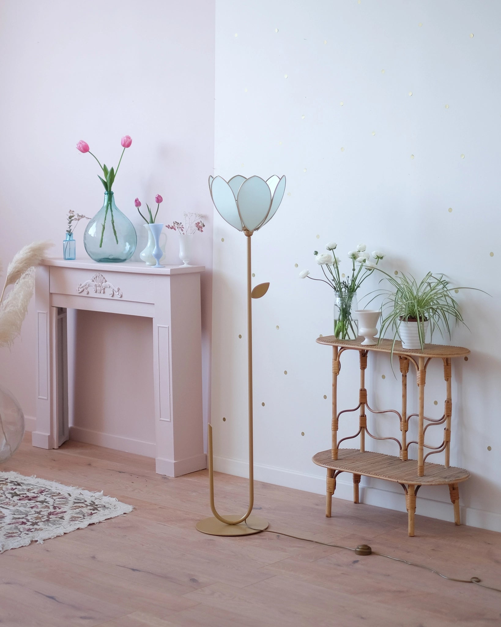 Abat-jour Fleur pour lampadaire - Simple Glacier