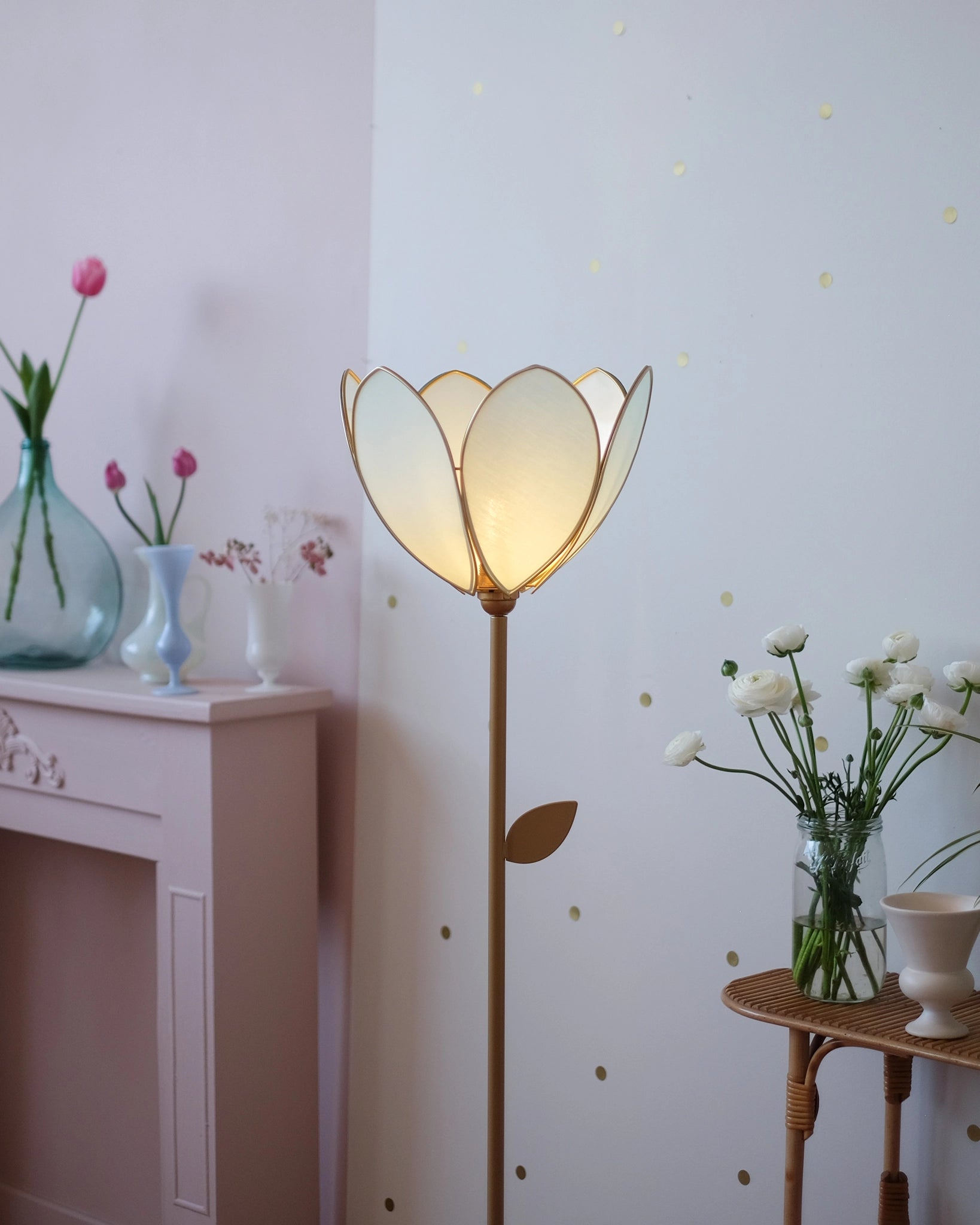 Abat-jour Fleur pour lampadaire - Simple Glacier