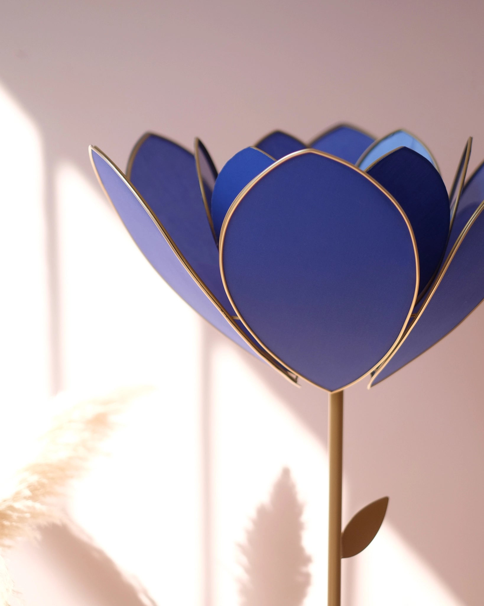 Abat-jour Fleur pour lampadaire - Double Bleu royal