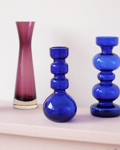 Vase en verre bleu royal - Petit modèle