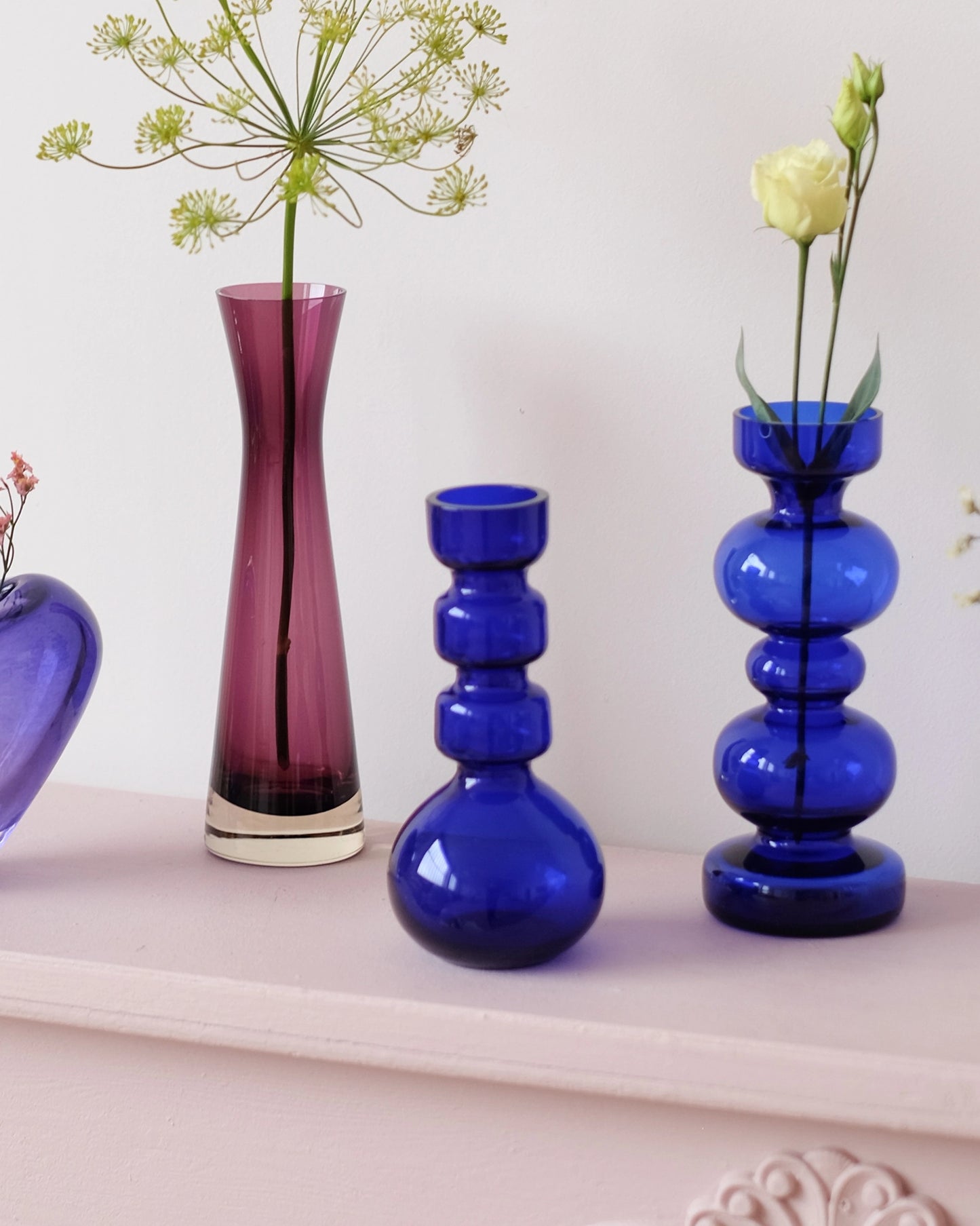 Vase en verre bleu royal - Petit modèle