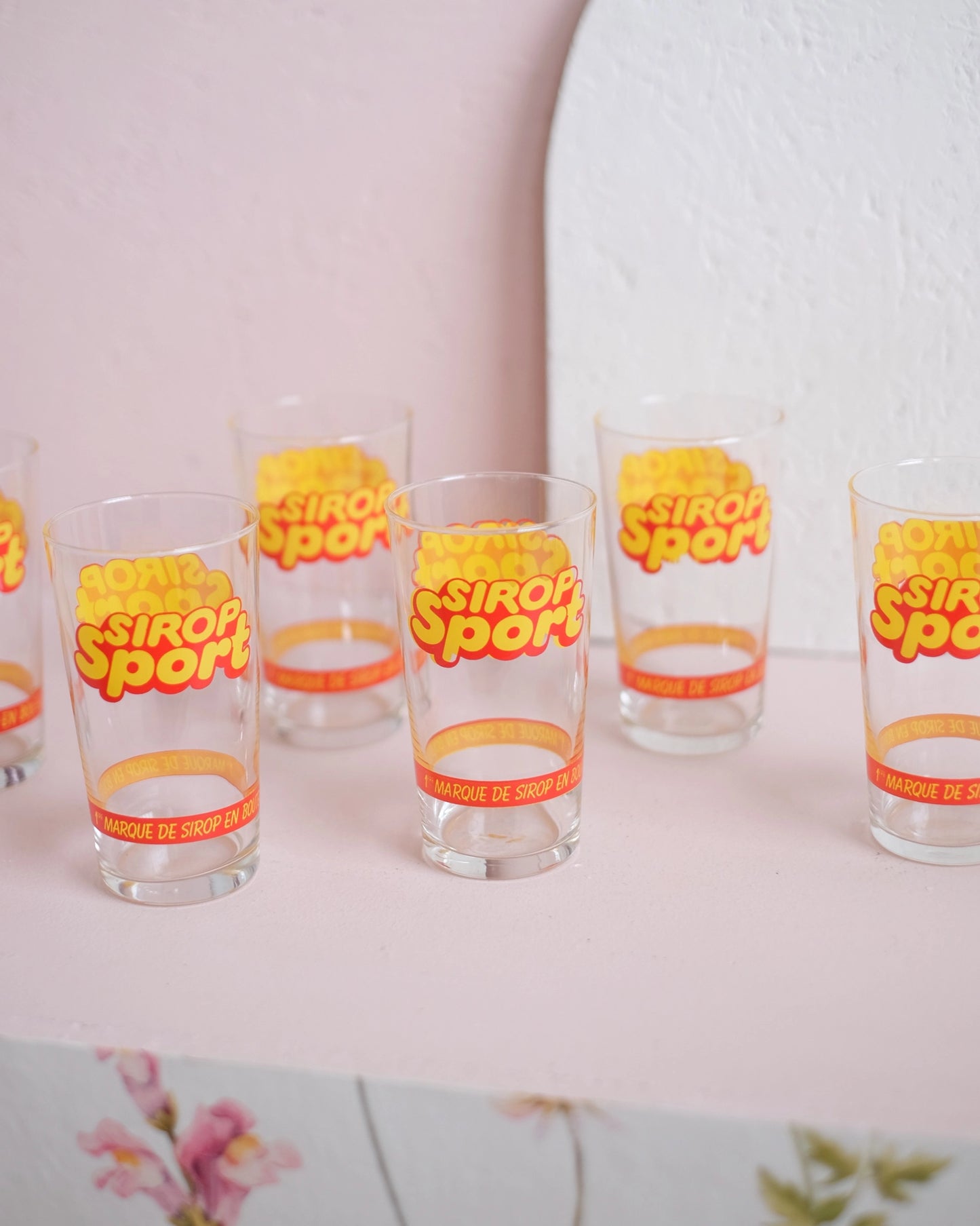 6 verres Sirop Sport vintage