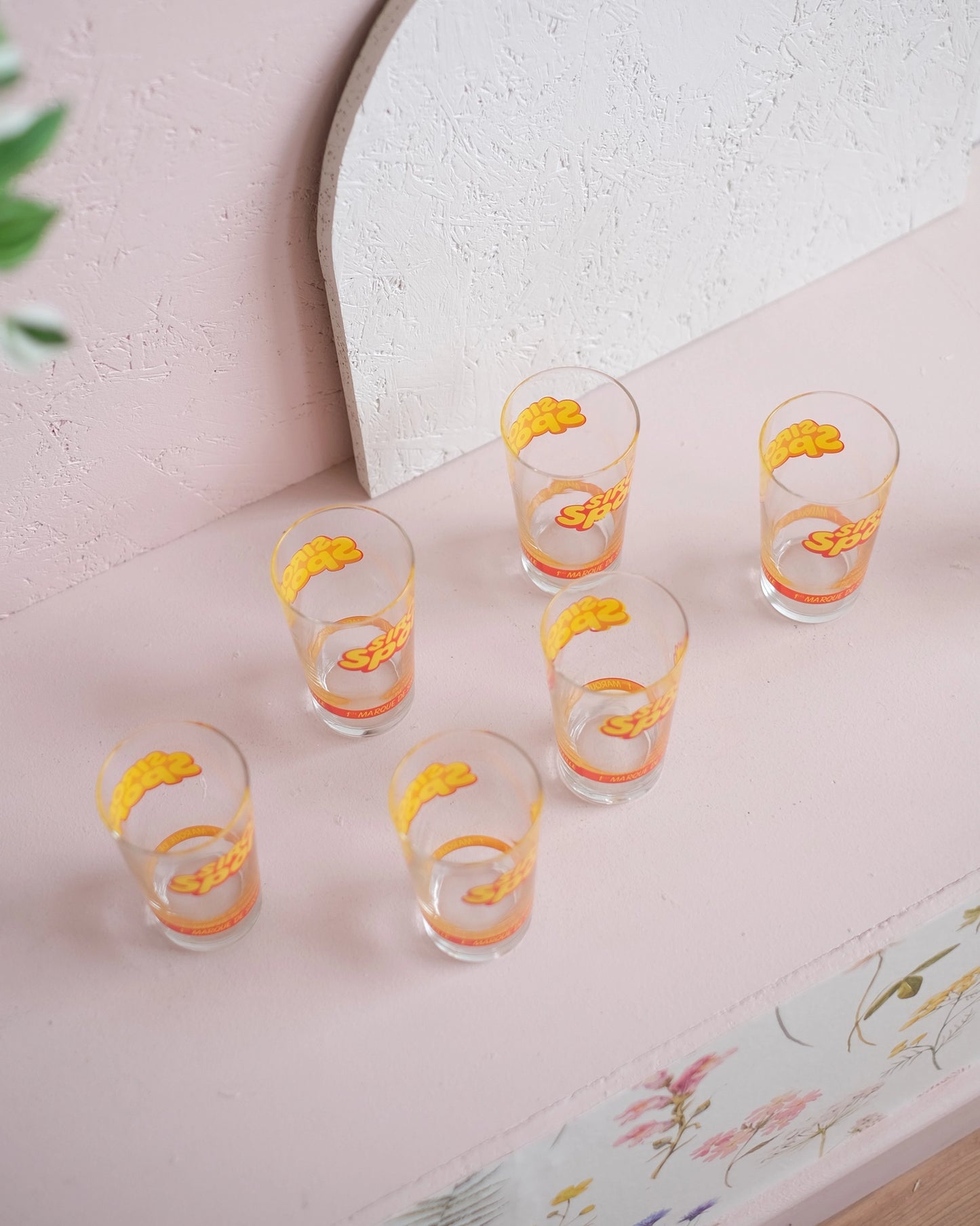 6 verres Sirop Sport vintage