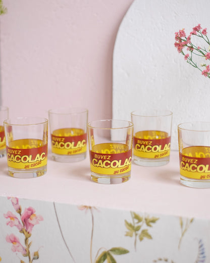 6 verres Cacolac vintage