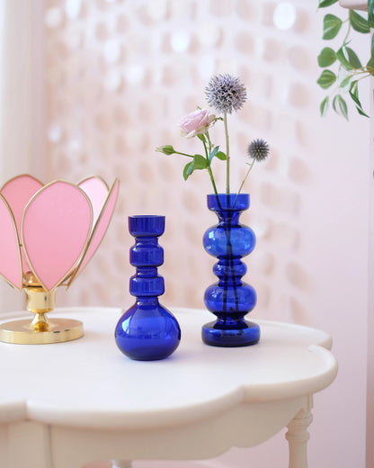 Vase en verre bleu royal - Petit modèle