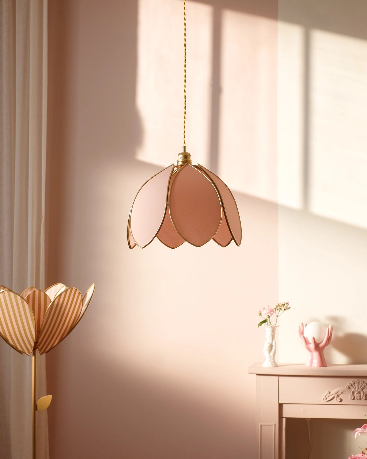 Suspension Fleur simple - Rose Blush