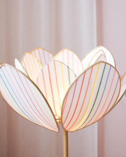 Abat-jour Fleur pour lampadaire - Double Rayures multicolores