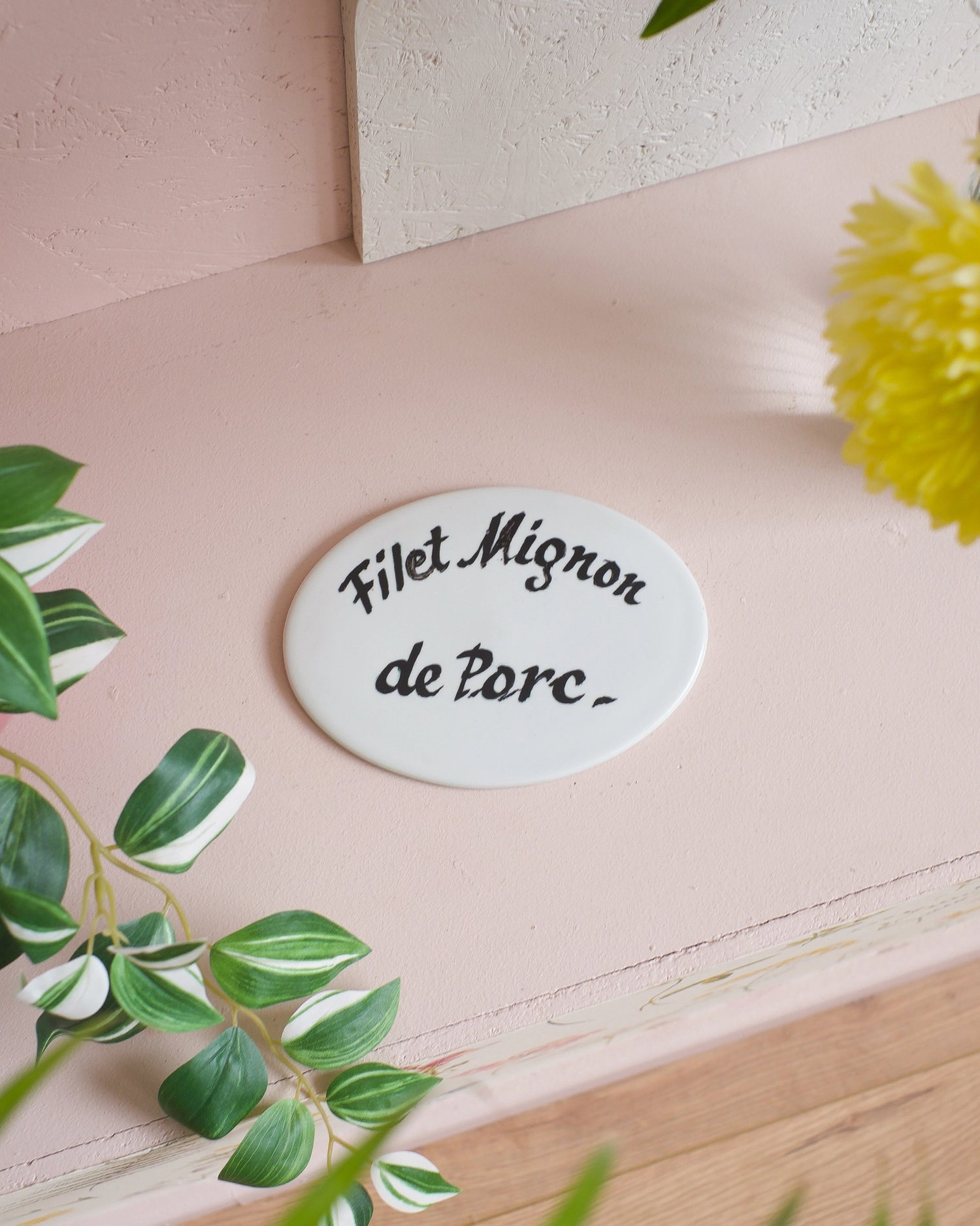 Anciennes plaques de boucherie en céramique émaillée - Au choix
