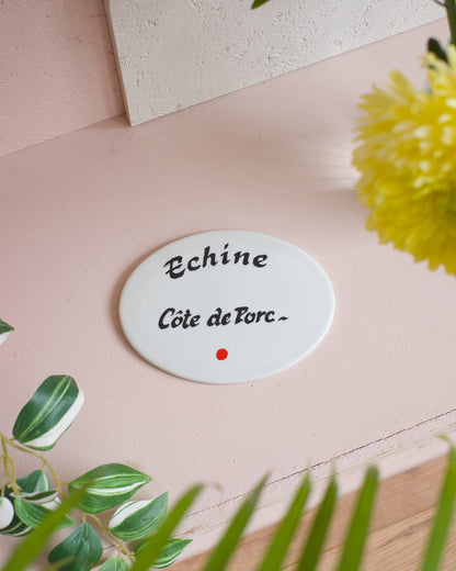 Anciennes plaques de boucherie en céramique émaillée - Au choix