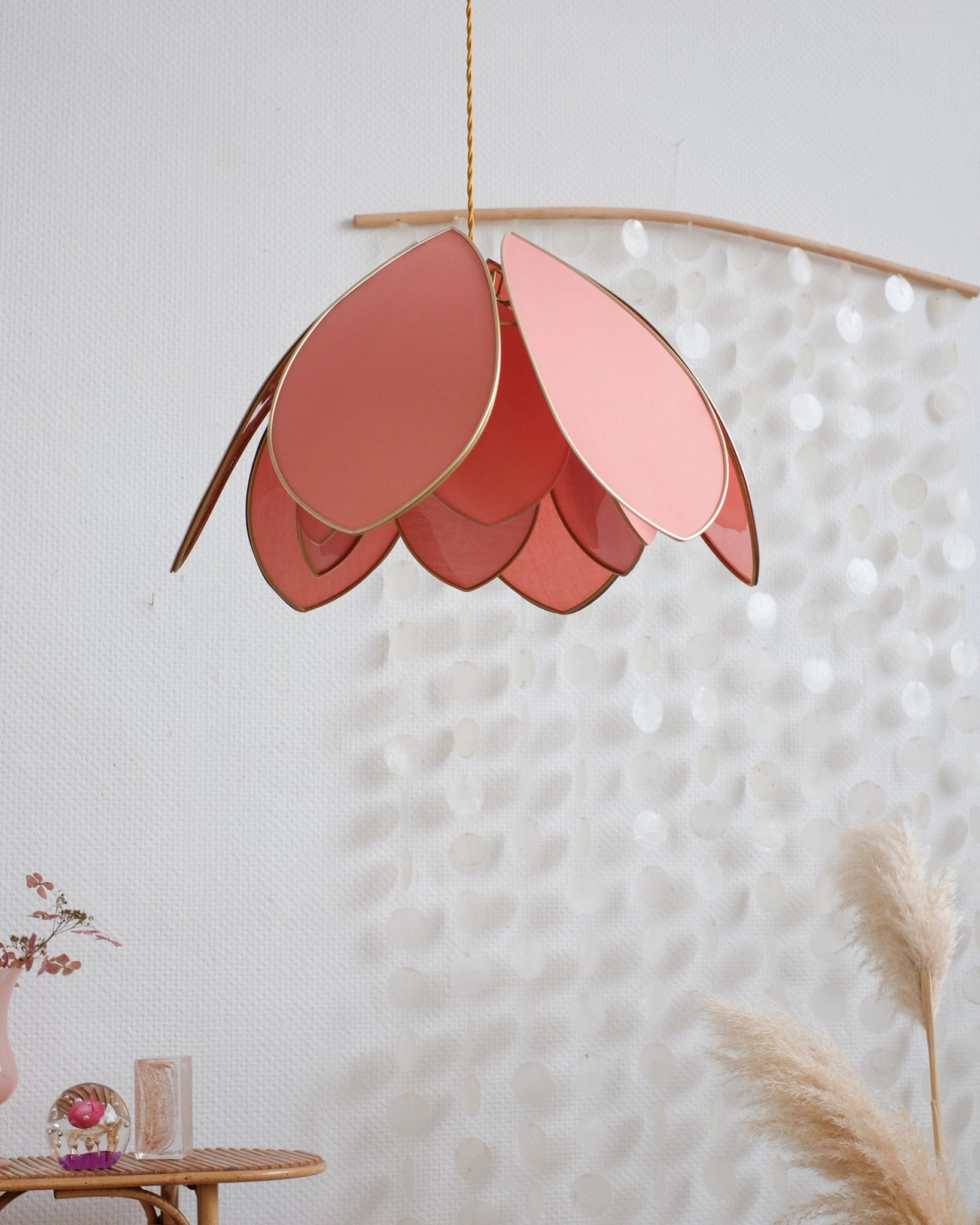 Suspension Fleur double - Terracotta