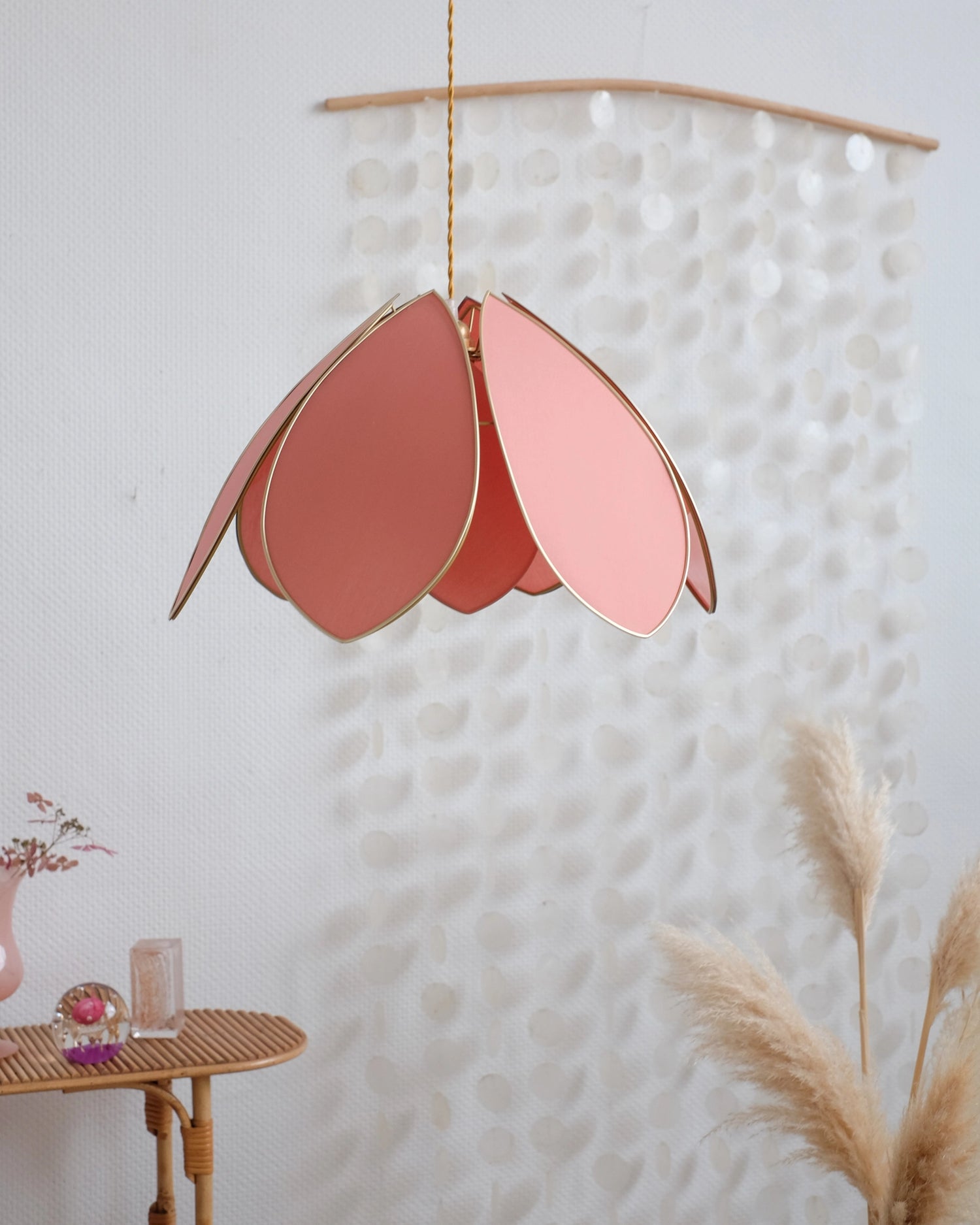 Suspension Fleur double - Terracotta