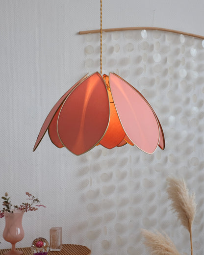 Suspension Fleur double - Terracotta