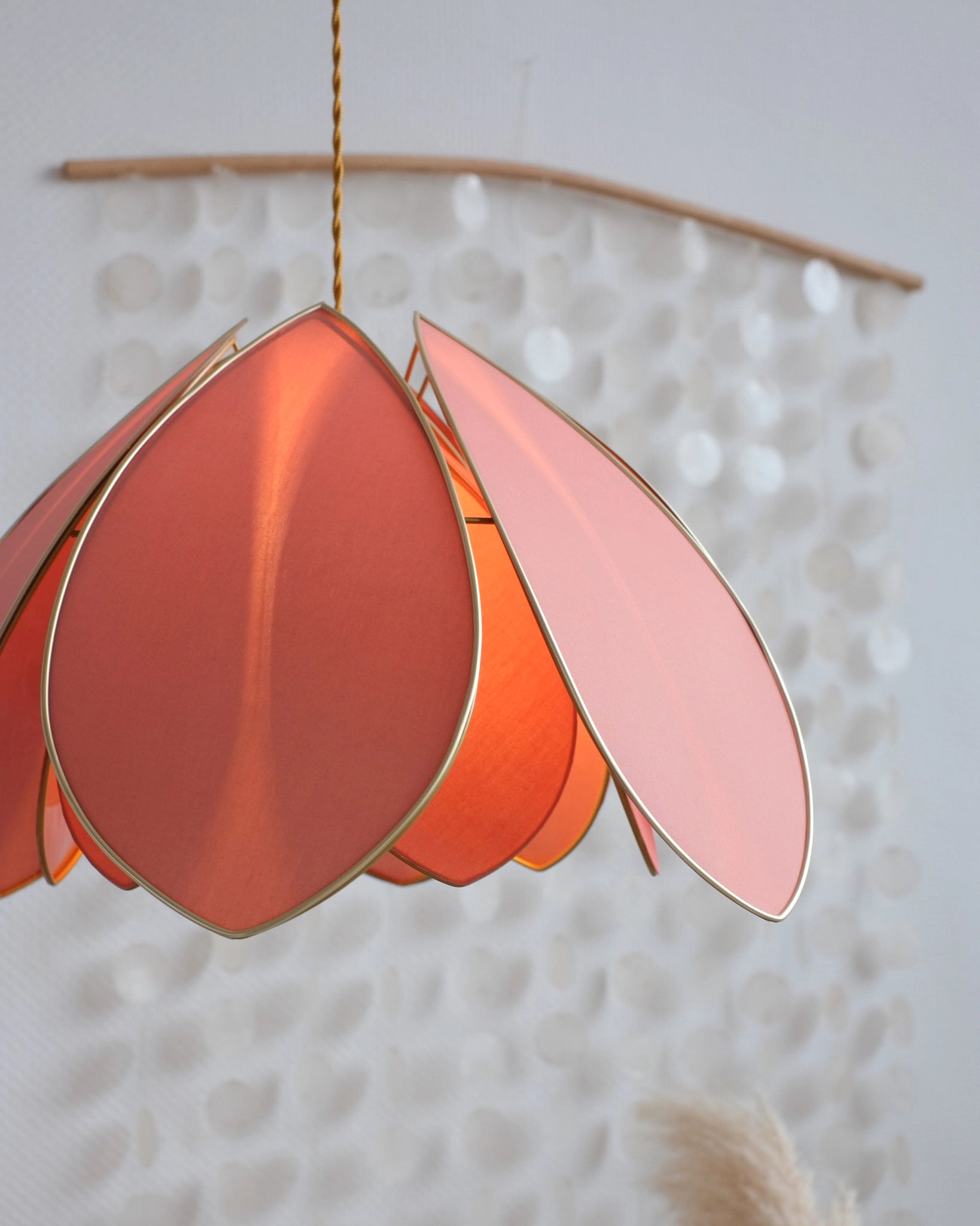 Suspension Fleur double - Terracotta